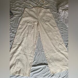 CULT GAIA TESSA TIE WAIST PANTS SIZE S IN IVORY(white)